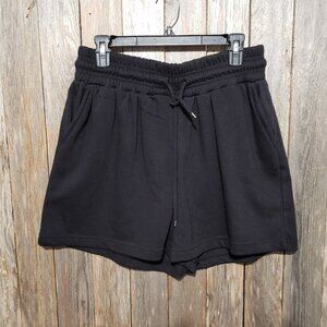NEW Exist Relaxx Shorts XL Black Pull On Drawstring Elastic Waist Sweatshorts